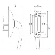 OPERATING HANDLE 11361 BLOCO SILVER