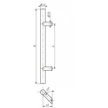 TIRADOR negro REDONDO 45  SIMPLE 104SS.600800.45.9005 600 800MM MD