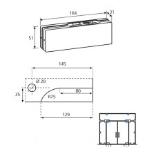 PERNIO SUPERIOR HOJA PF002 ELEGANCE INOX BRILLO GD