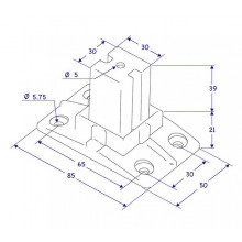 PIE DE BARANA 30X30 TC508 BLANC