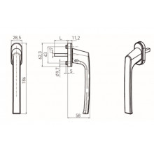 MANILLA MULTIFUNCION LARGA PLUTON 128.SATIN.40.45 RAL INOX MD