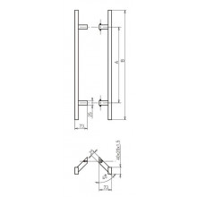 TIRADOR INOX RECTANGULAR 45  DOBLE 114PR30045 300 500MM MD