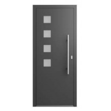 PUERTA ECO DOOR 1 HOJA MODELO 03 GRIS 7016 MATE TEXTURADO IZQUIERDA 950X2100