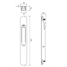 SLIDING LOCK 4308TR WITH SCREWS BLACK