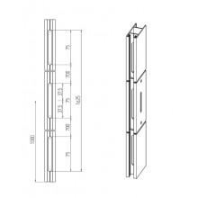 BLACK SLIDING LOCK 4220 24 3 POINTS WITH HANDLE