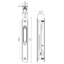 DOUBLE SLIDING LOCK 4308C WITH EQUAL KEYS AND WITH NAIL BLACK