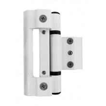 HINGE 1060.3  WHITE COLOURL  ALUMINIUM PLATEN  INOX AXE  THREE PARTS