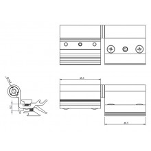 HINGE 1060.2  BLACK COLOUR  ALUMINIUM PLATEN  DACROMED AXE  LEFT HAND