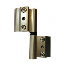 HINGE 1060.1  INOX COLOUR  2ND LEAF  ALUMINIUM PLATEN  INOX AXE  LEFT HAND