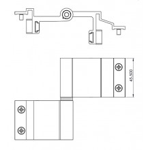 HINGE 1080 BALAN O  WHITE COLOUR  INOX AXE  RIGHT HAND