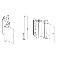 BISAGRA CE 2  HOJA 5060 NEGRA DESMONTABLE E.I. MR