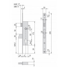 LOCK 46215.35 WITH SLIDING LEVER