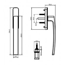 HANDLE 5165 SILVER LONG CUADRO