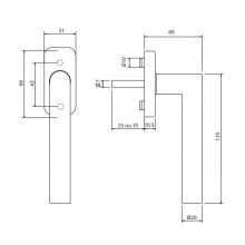 HANDLE 10927 45 STAINLESS STEEL MULTIFUNCTION B.RECTANGULAR SF