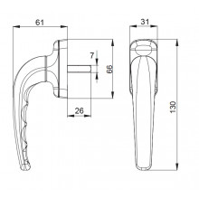 MULTIFUNTION HANDLE 3070.2 SILVER