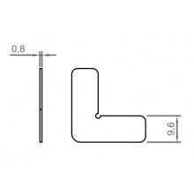 ALINGMENT SQUARE 9.6X0.8 INOX