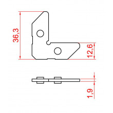 ESCUADRA ALINEACION INOX CON ESPARRAGO DE 6X6 HE