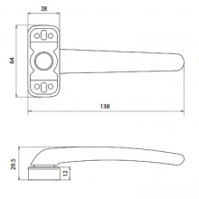 HANDLE 11372 WHITE WITH REDUCED GRIP SILUETE  SET 