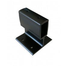 SUPPORT OF ALUMINIUM FOR PROFILE OF SQUARE RAIL OF 40X20 BLACK