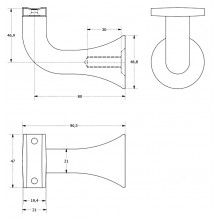 SUPPORT FOR HANDRAIL SOP 3 BLACK