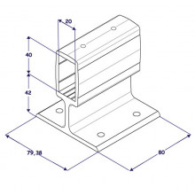 SOPORTE EXTERIOR BARANDILLA 5081 BLANCO 40X20 TC