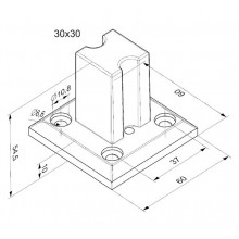 BANISTER BASE 30X30 815 BLACK