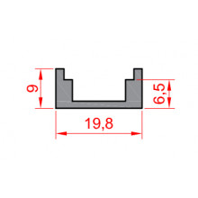 OPERATING HANDLE WEDGE 120 20 9 GREY