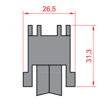 ADJUSTABLE ZAMAK WHEEL WITH NEEDLE BEARING S 52200