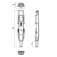 SHORT INSERTION LATCH WITH   6 mm CONNECTION 5409