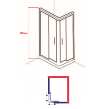 SHOWER DOOR DENIA 70X100 SHINE SILVER FINISHING