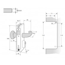 CERRADURA  08.2362 IBR  IB1009  SOLO PICAPORTE INOX BRILLO   JUEGO MANILLAS F00020001 TR