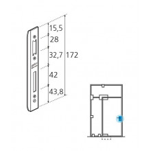 CERRADERO GC9.1TI PICAPORTE Y PALANCA DESLIZANTE C TOPE IZQUIERDA INOX BRILLO GD