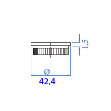 TAPON 38.2060 ISA  E01151316  INOX SATINADO AISI 304 TUBO DE 42mm IN