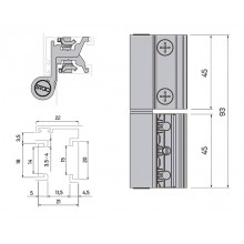 BISAGRA REGULABLE CE 2  HOJA CARINA PLUS 023I01R BLANCA IZQUIERDA ST