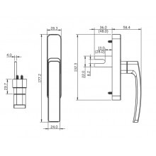 OPERATING HANDLE 5230 36 WHITE  OUTSIDE OPENING 