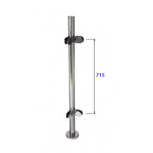 POSTE CUATRO PINZAS 90 38.1504 ISA  EC24204P90  INOX SATINADO AISI 304 TUBO 42 4MM IN