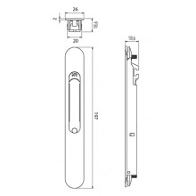 SLIDING LOCK 4308 WITH NAIL WHITE