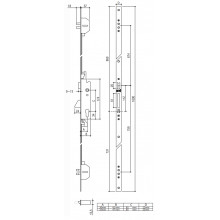 THREE POINTS LOCK 7715 35 WITH DEAD BOLT  REVERSIBLE AND ADJUSTABLE LATCH AND DOUBLE ROTATING PINS