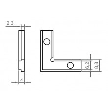 ESCUADRA ALINEACION CON TORNILLOS  400801  COR 60 HOJA E 75P E 65 EXTRUAL FJ