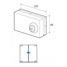 CERRAJA 08.1020 IBR  GD02.0  CENTRAL DOBLE VIDRIO A VIDRIO INOX BRILLO GD