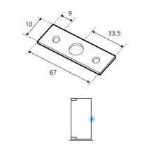 CERRADERO GD05.2 CENTRAL VIDRIO A PARED INOX BRILLO GD