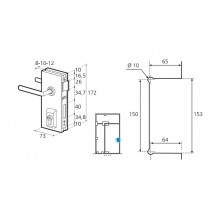 CERRADURA  08.3000 IBR  G.0  PICAPORTE Y PALANCA DESLIZANTE INOX BRILLO   JUEGO MANILLAS GD