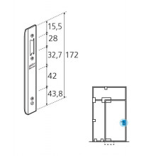 CERRADERO GC9.1RTI SOLO PICAPORTE C TOPE IZQUIERDA INOX BRILLO GD