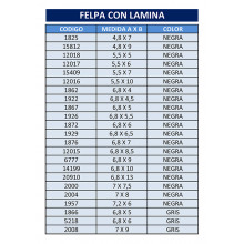 A. TABLA FELPA CON LAMINA