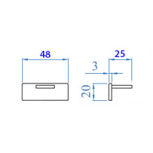 TAPON RECTANGULAR E1100140 ANODIZADO PLATA IN