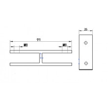 ESTABILIZADOR VIDRIO ANGULO 180 ISE0092AB INOX BRILLO VIDRIO 10 12MM IS