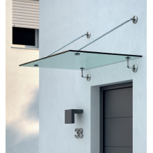 MARQUESINA CON TIRANTES 40.000 ISA  E95100  VIDRIO 16 A 25 INOX SATINADO AISI 316 L2000 X W1500 IN