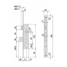LOCK 46215.35 WITH SLIDING LEVER