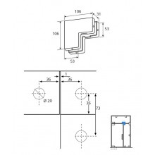 UNION 3 VIDRIOS ELEGANCE PF026 INOX BRILLO GD