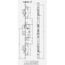 CERRADURA 3 PUNTOS FRENTE PLANO 2 GANCHO Y PUNZON 745.85 30 MR
